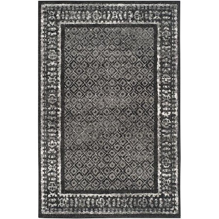 Safavieh Adirondack Power Loomed Rectangle Rug- Black - Silver- 2 ft. 6 in. x 10 ft. ADR110A-210
